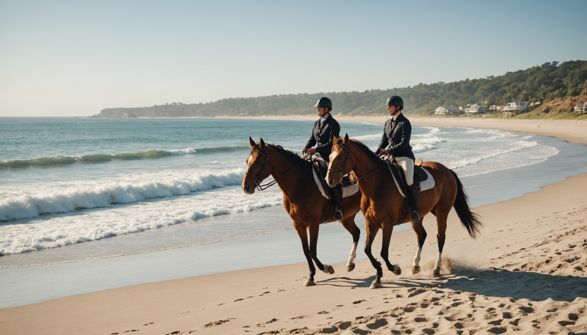 découvrez nos balades à cheval en bord d’océan, explorez les centres équestres locaux et apprenez l’étiquette pour profiter d'une expérience équestre respectueuse et inoubliable.