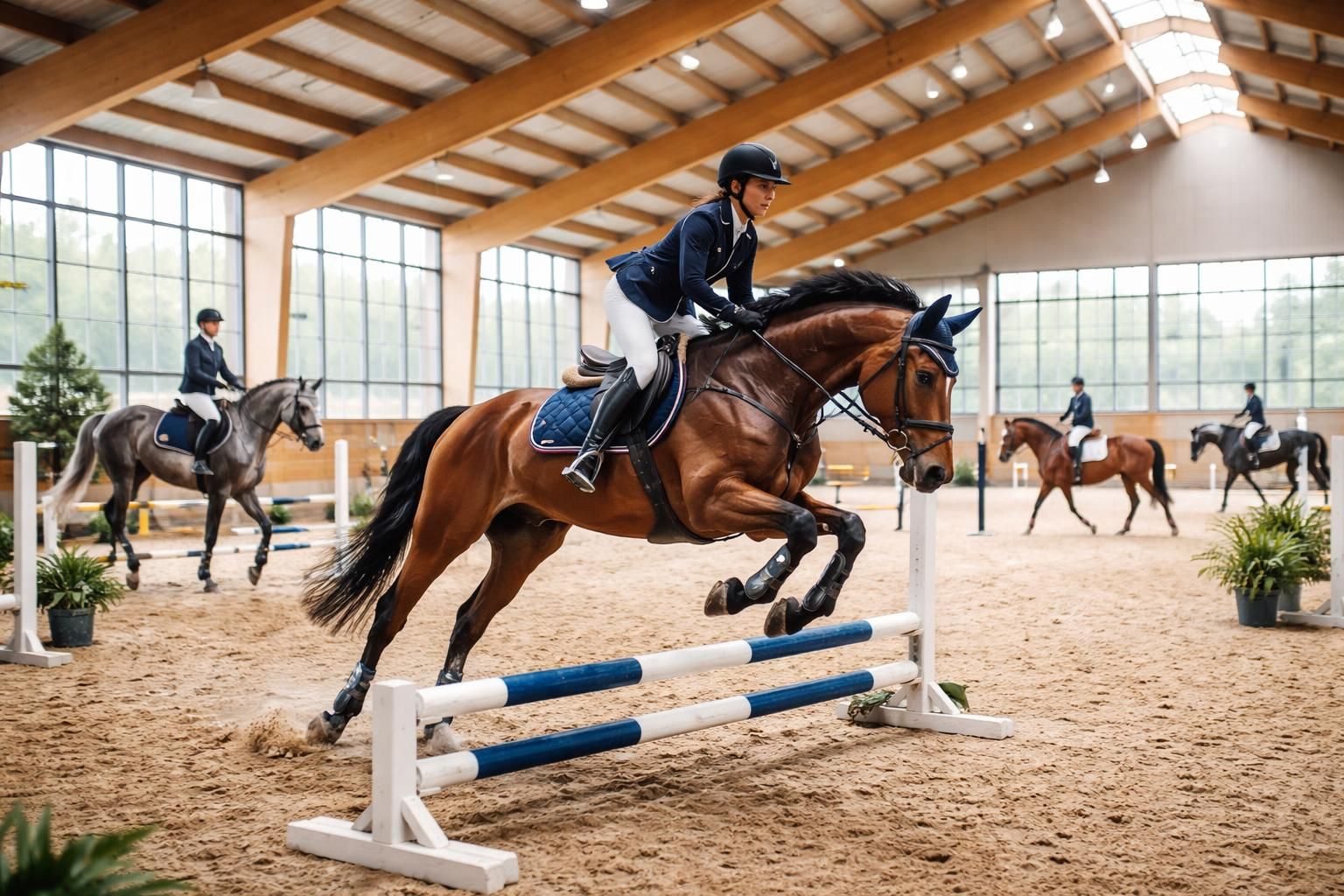 découvrez notre équipement équestre professionnel, conçu pour les centres hippiques, haras et cavaliers de compétition, alliant qualité, confort et performance.