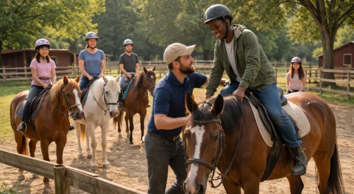 Équitation accessible avec centres équestres associatifs et cours collectifs à tarifs réduits