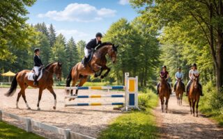 Équitation et sports équestres avec leçons de dressage, saut d&rsquo;obstacles et balades à cheval