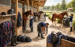Services équestres pour centres hippiques professionnels avec matériel FFE et soins chevaux