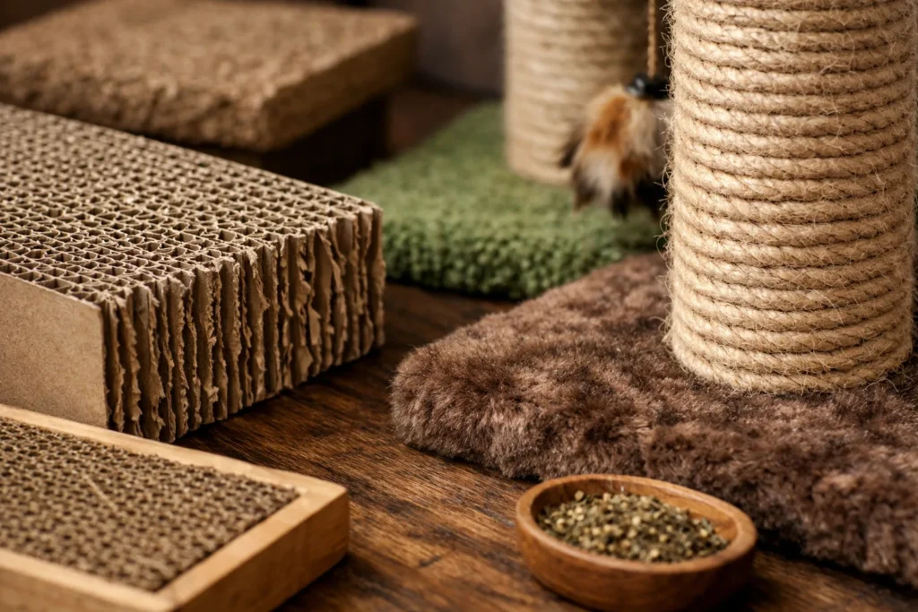 Griffoir pour chat : carton, sisal, arbre à chat, ce qui marche